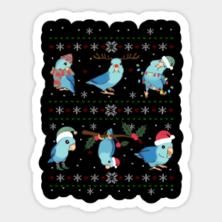 blue parrotlet Ugly Christmas Sticker